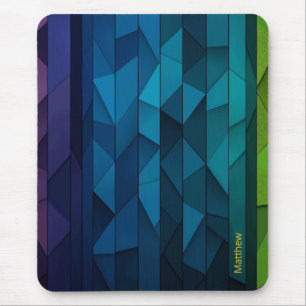 Personalisiertes geometrisches Blau und Aquamarine Mousepad