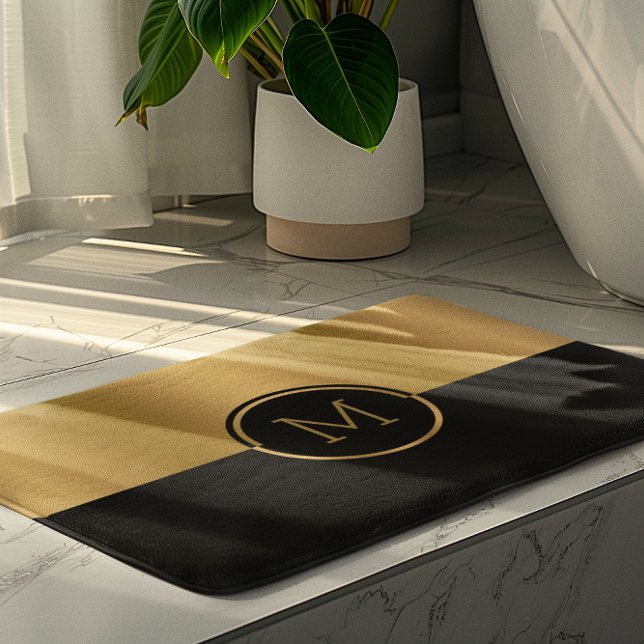 Personalisiertes geometrisches Design aus Gold und Badematte (Von Creator hochgeladen)