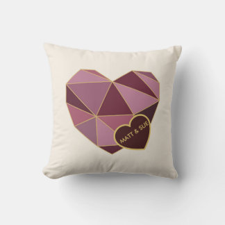 Personalisiertes geometrisches Herz-Kissen Kissen