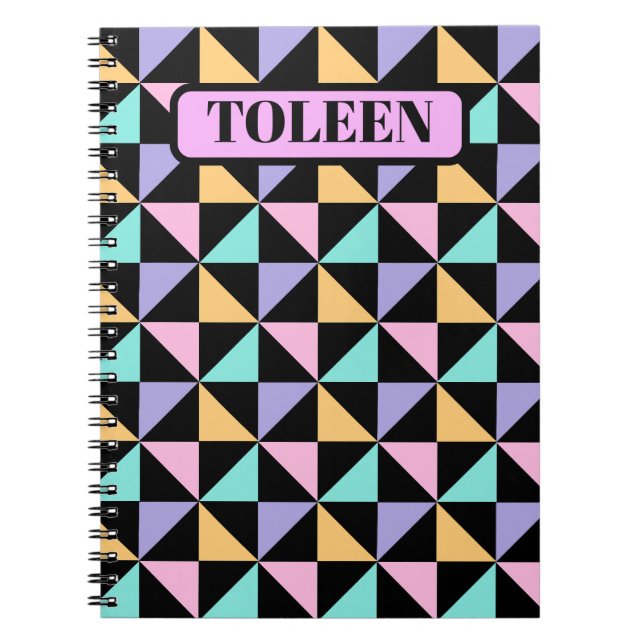 Personalisiertes geometrisches Muster Notizblock (Vorderseite)