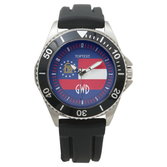 Personalisiertes georgisches Staatsflaggendesign Armbanduhr (Vorderseite)