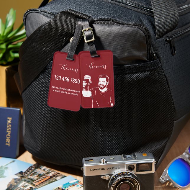 Personalisiertes Gepäckanhänger (Vorderseite & Rückseite)