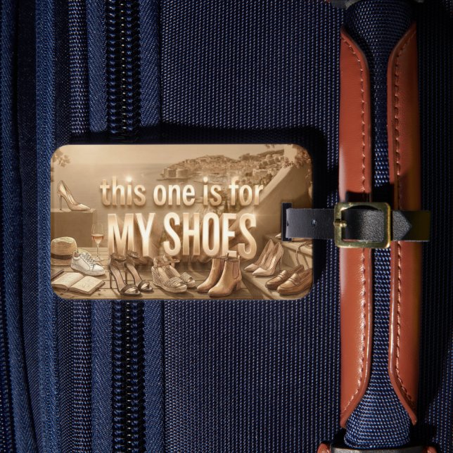 Personalisiertes Gepäckanhänger - Bring die Schuhe (Vorderseite Insitu 4)