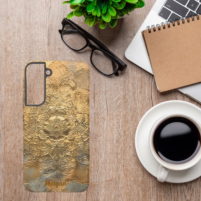 Personalisiertes geprägtes Mandala | Elegantes Boh Samsung Galaxy Hülle (Von Creator hochgeladen)