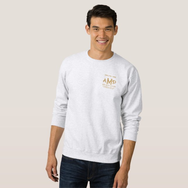 Personalisiertes Geschäft mit goldenem Monogramm Sweatshirt (Vorne ganz)