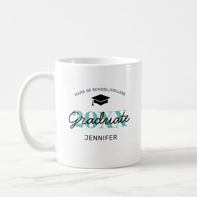 Personalisiertes Geschenk 2025 für Hochschulabsolv Kaffeetasse (Links)