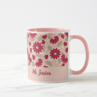 Personalisiertes Geschenk des Lehrers, rosa Gänse  Tasse