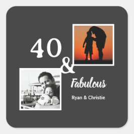 Personalisiertes Geschenk für 40-Jährige & großart Quadratischer Aufkleber