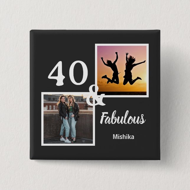 Personalisiertes Geschenk für 40-jährige und fanta Button (Vorderseite)