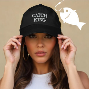 Personalisiertes Geschenk für Angler - Fishing Cat Bestickte Baseballkappe