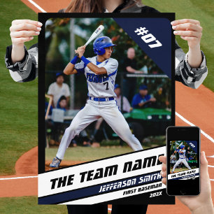 Personalisiertes Geschenk für Baseballspieler Schw Poster