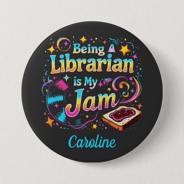 Personalisiertes Geschenk für Bibliothekare Button (Vorderseite)
