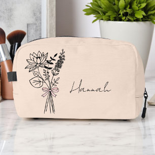 Personalisiertes Geschenk für Brautjungfer Floral  Waschbeutel