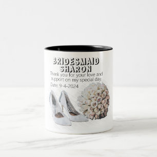 Personalisiertes Geschenk für Brautjungfern Zweifarbige Tasse