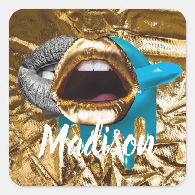 Personalisiertes Geschenk für Bridesmaid, Hochzeit Quadratischer Aufkleber (Vorderseite)