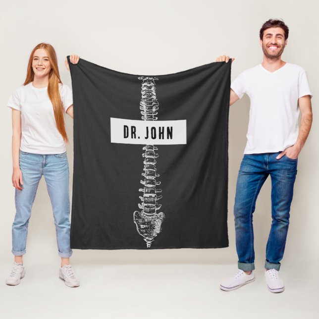 Personalisiertes Geschenk für Chiropraktor, Wirbel Fleecedecke (Beispiel)