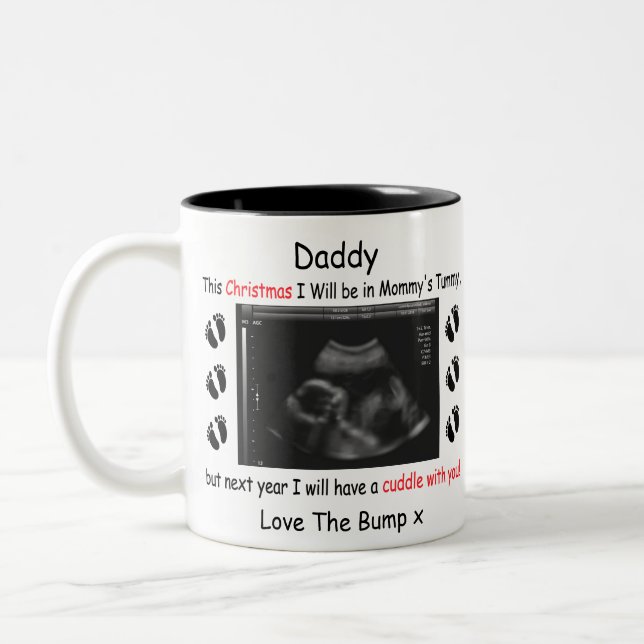 Personalisiertes Geschenk für Daddy, der aus dem B Zweifarbige Tasse (Links)