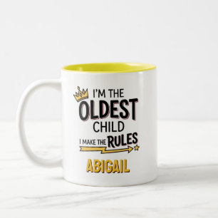 Personalisiertes Geschenk für das älteste Kind Lus Zweifarbige Tasse