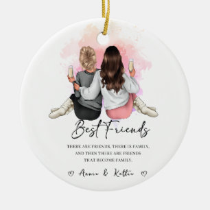 Personalisiertes Geschenk für den besten Freund, W Keramik Ornament