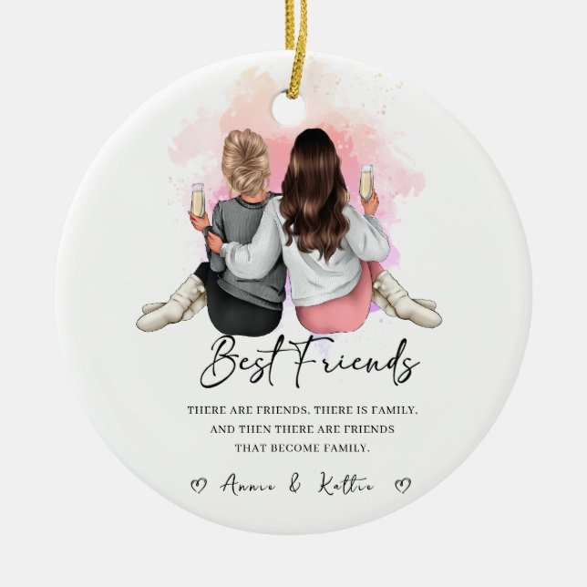 Personalisiertes Geschenk für den besten Freund, W Keramik Ornament (Vorne)