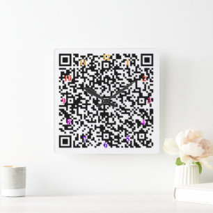 Personalisiertes Geschenk für den QR-Code der Wall Quadratische Wanduhr