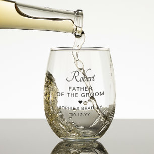 Personalisiertes Geschenk für den Vater des Bräuti Weinglas Ohne Stiel