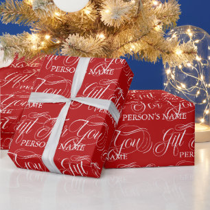 Personalisiertes Geschenk für dich Retro-Typografi Geschenkpapier