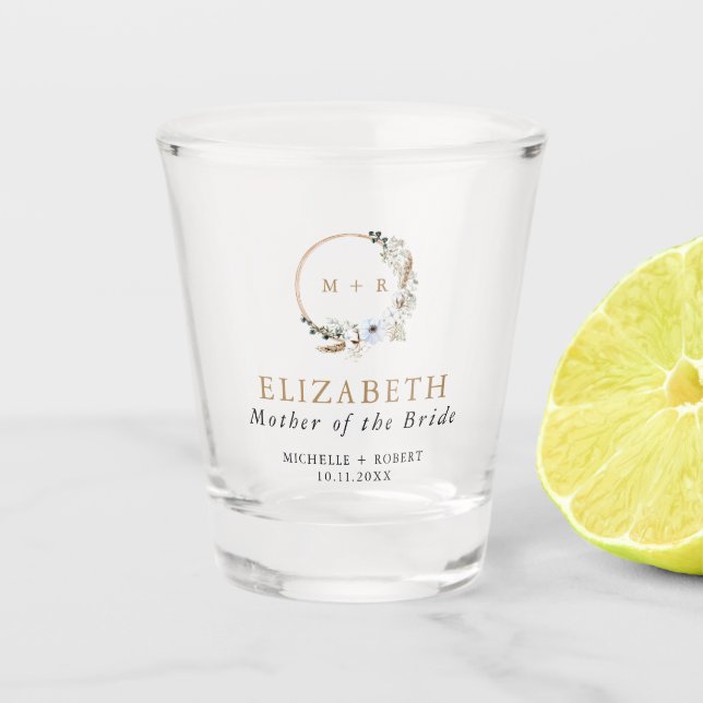 Personalisiertes Geschenk für die Mutter der Braut Schnapsglas (Vorderseite)