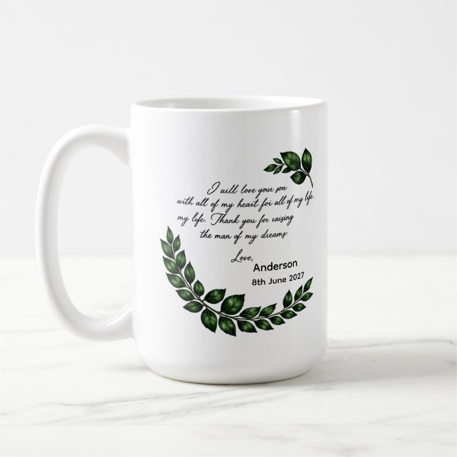 Personalisiertes Geschenk für die Mutter des Bräut Kaffeetasse (Links)