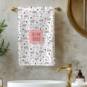 Personalisiertes Geschenk für Ehefrau Valentinstag Badhandtuch Set