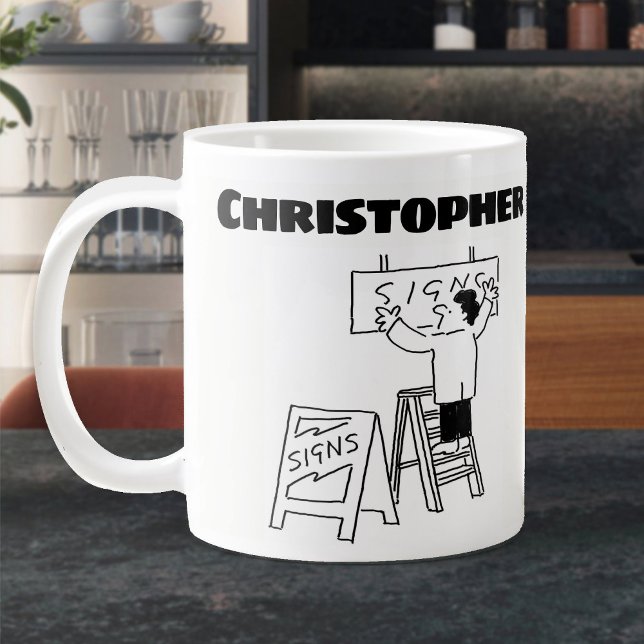 Personalisiertes Geschenk für einen Wegweiser. Zei Jumbo-Tasse (Von Creator hochgeladen)