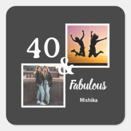 Personalisiertes Geschenk für Frauen zum 40. & fan Quadratischer Aufkleber