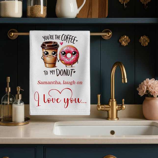 Personalisiertes Geschenk für Freundin Valentinsta Geschirrtuch (Custom Name Gift for Girlfriend Valentine Towel)