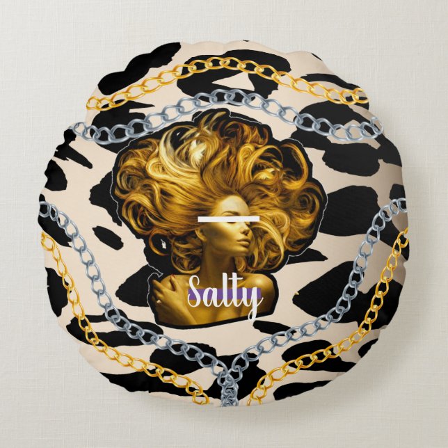 Personalisiertes Geschenk für Geburtstag, Braut, H Rundes Kissen (Vorderseite)