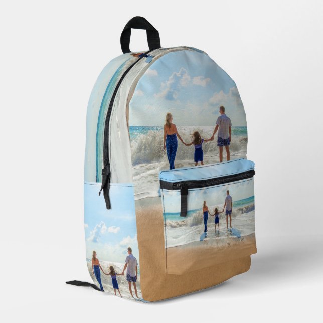 Personalisiertes Geschenk für Ihr Foto Bedruckter Rucksack (Rückseitige Ecke links)