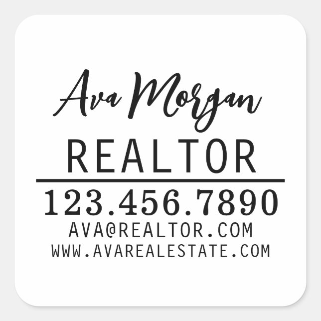 Personalisiertes Geschenk für Immobilienmakler Quadratischer Aufkleber (Vorderseite)