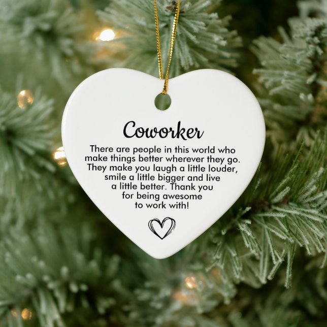 Personalisiertes Geschenk für Kollegen, Wertschätz Keramik Ornament (Baum)