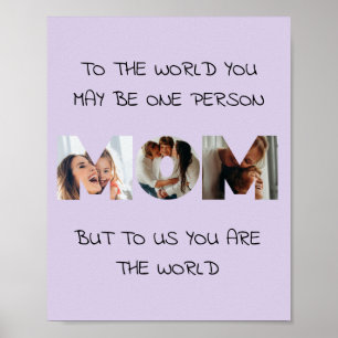 Personalisiertes Geschenk für MAMA Fotocollage-Dru Poster