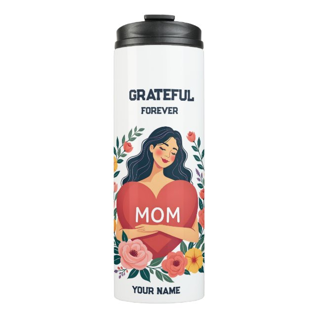 Personalisiertes Geschenk für Mama | Maßgeschneide Thermosbecher (Vorderseite)