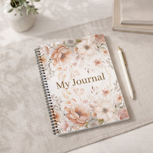 Personalisiertes Geschenk für sie Terrakotta Blume Notizbuch