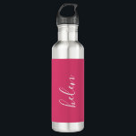 Personalisiertes Geschenk für Skriptnamen Benutzer Edelstahlflasche<br><div class="desc">Eine wunderschöne Wasserflasche mit einem individuelle Name in einem modernen,  eleganten Schriftart. In Rosa und Weiß. Wunderbar als Muttertag,  Urlaub,  Geburtstag,  Hauswärme oder Brautjunggeschenk.</div>