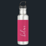 Personalisiertes Geschenk für Skriptnamen Benutzer Edelstahlflasche<br><div class="desc">Eine wunderschöne Wasserflasche mit einem individuelle Name in einem modernen,  eleganten Schriftart. In Rosa und Weiß. Wunderbar als Muttertag,  Urlaub,  Geburtstag,  Hauswärme oder Brautjunggeschenk.</div>