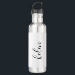 Personalisiertes Geschenk für Skriptnamen Benutzer Edelstahlflasche<br><div class="desc">Eine wunderschöne Wasserflasche mit einem individuelle Name in einem modernen,  eleganten Schriftart. In Schwarz und Weiß. Wunderbar als Muttertag,  Urlaub,  Geburtstag,  Hauswärme oder Brautjunggeschenk.</div>