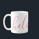 Personalisiertes Geschenk für Skriptnamen Benutzer Kaffeetasse<br><div class="desc">Eine wunderschöne Tasse mit einem individuelle Name in einem modernen,  eleganten Skript-Schriftart. Rosa und weiß. Wunderbar als Muttertag,  Urlaub,  Geburtstag,  Hauswärme oder Brautjunggeschenk.</div>