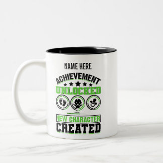 Personalisiertes Geschenk für werdende Väter zum V Zweifarbige Tasse