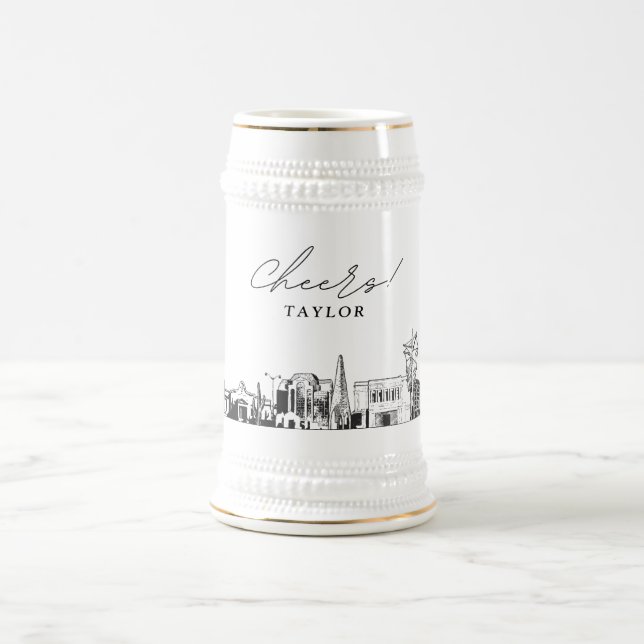 Personalisiertes Geschenk Mesa Arizona Skyline Ske Bierglas (Mittel)