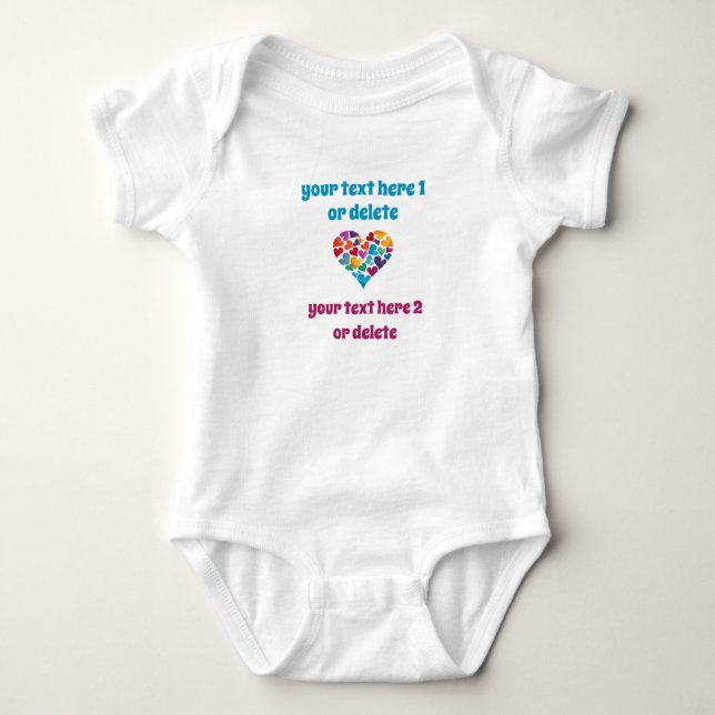 Personalisiertes Geschenk mit eigenem Text, farben Baby Strampler (Vorderseite)