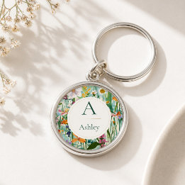 Personalisiertes Geschenk mit Namen und floralem M Schlüsselanhänger