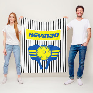 Personalisiertes Geschenk Pickleball-Spielernummer Fleecedecke