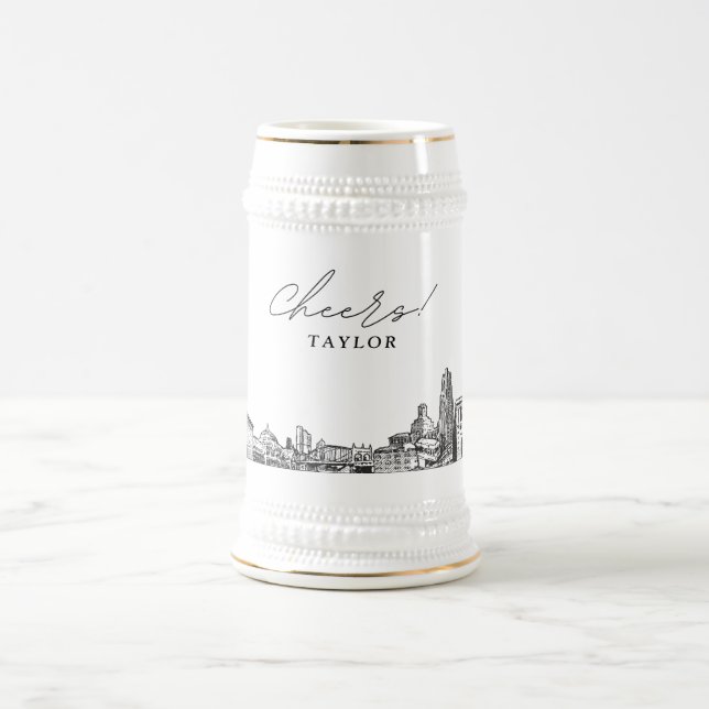 Personalisiertes Geschenk Pittsburgh Skyline Beer  Bierglas (Mittel)